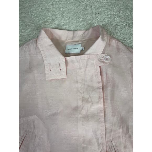 Rebecca Minkoff Zahara Double-Breasted Button Moto Jacket Pink Women's Small - Picture 9 of 12